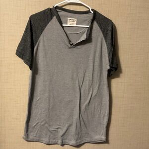 Alpha Beta Men's Charcoal and Gray Short Sleeve Tee